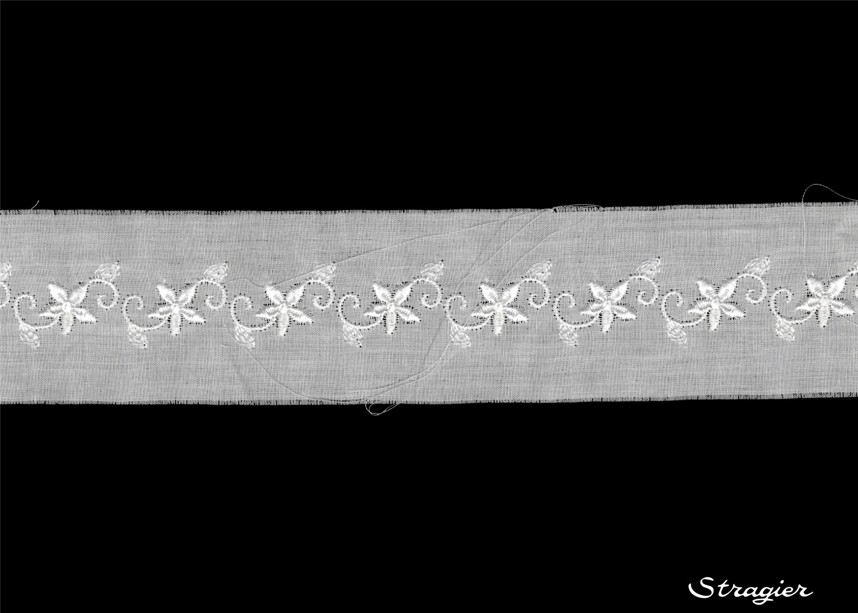 Eyelet Embroidery Lace Insert - 012336 - Blanc - 45 mm-20 mm