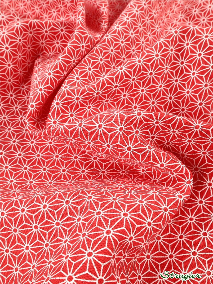 Double Gaze pur Coton - Asanoha - Corail