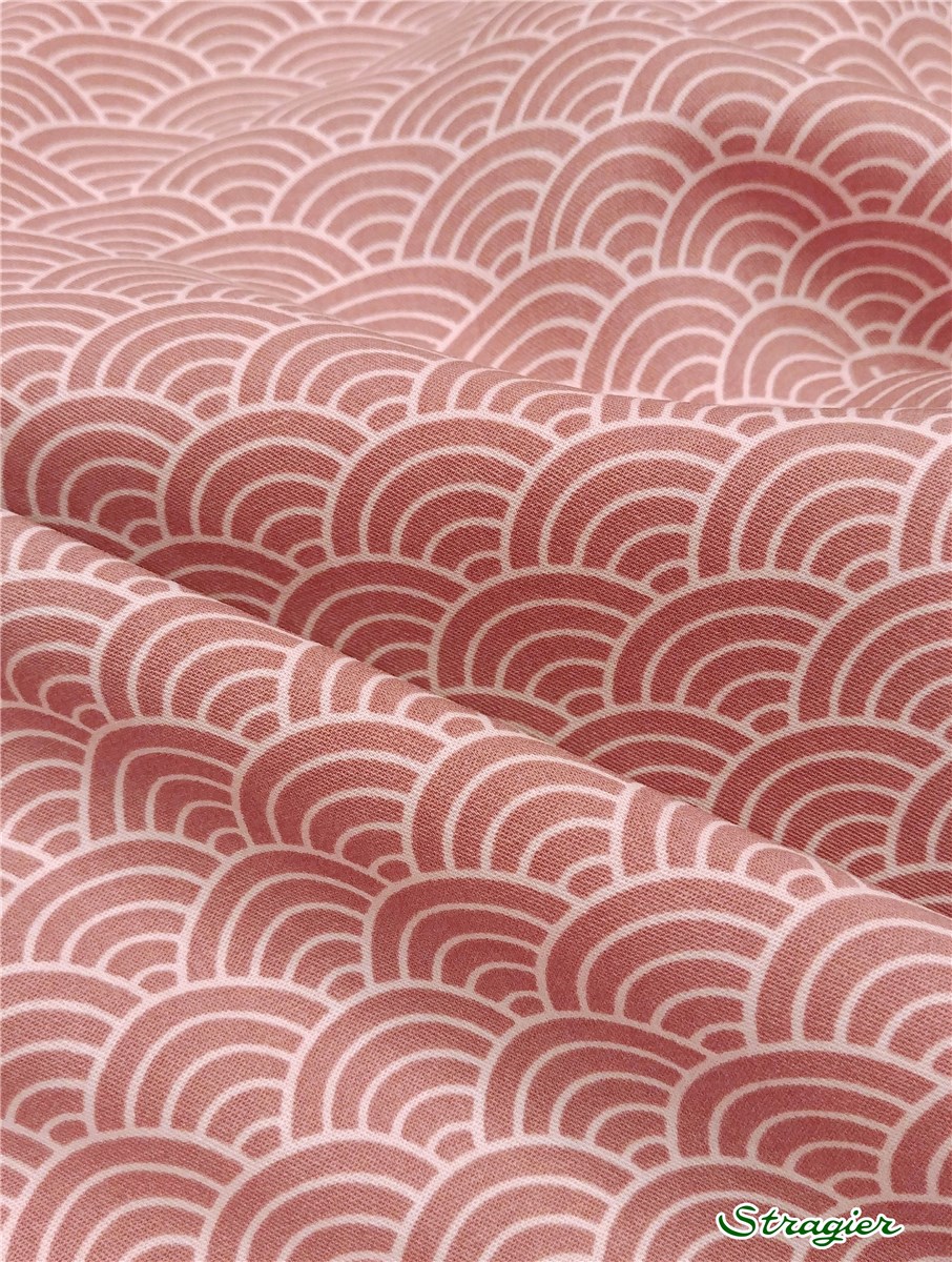 Viscose Twill - soft - Seigaiha - Rose cuivré