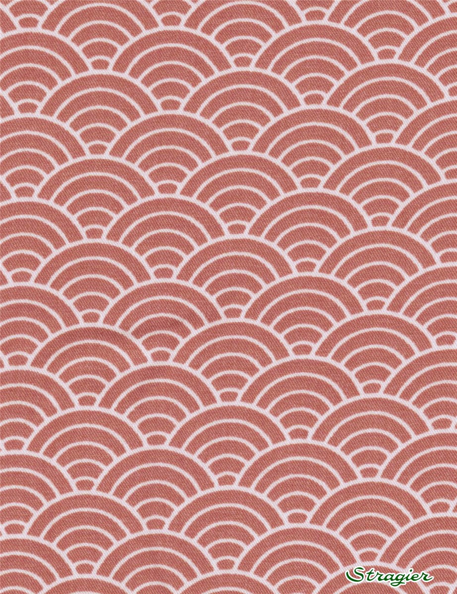 Viscose Twill - soft - Seigaiha - Rose cuivré