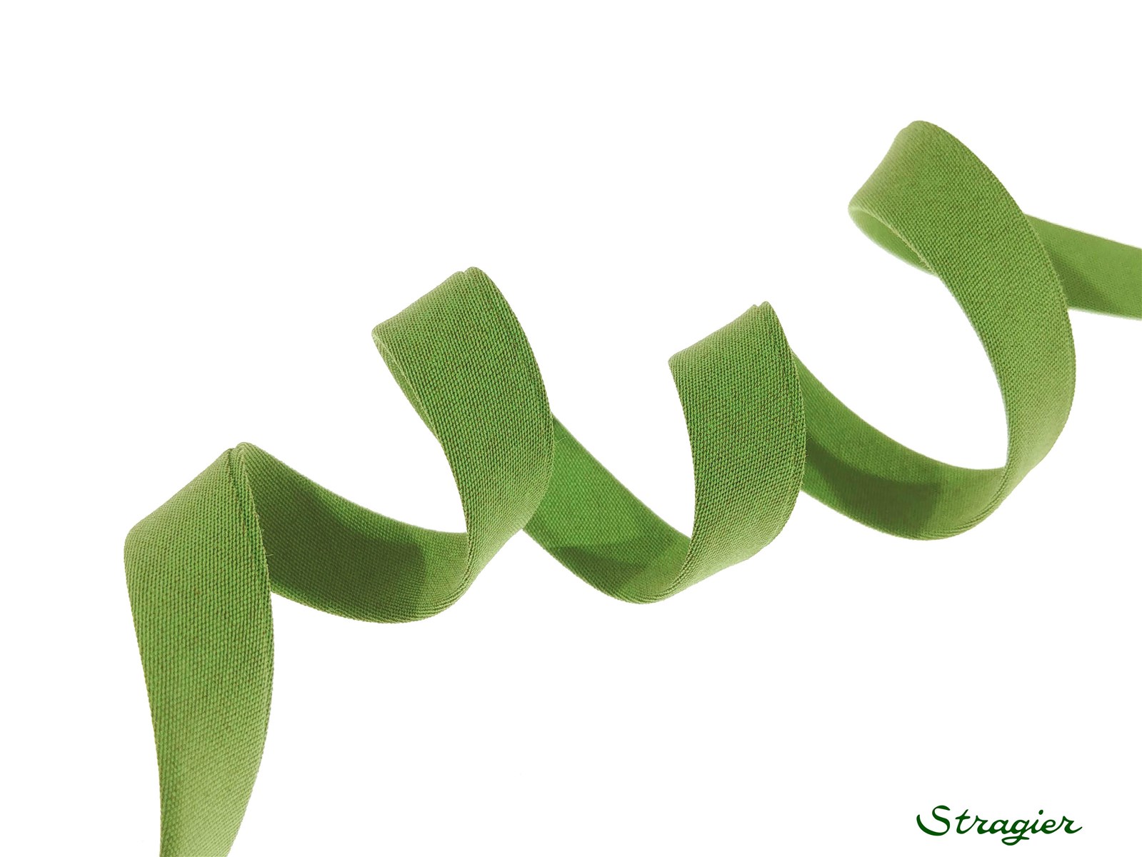 End-and-End Bias Binding - Plain - Vert Khaki - 10 mm