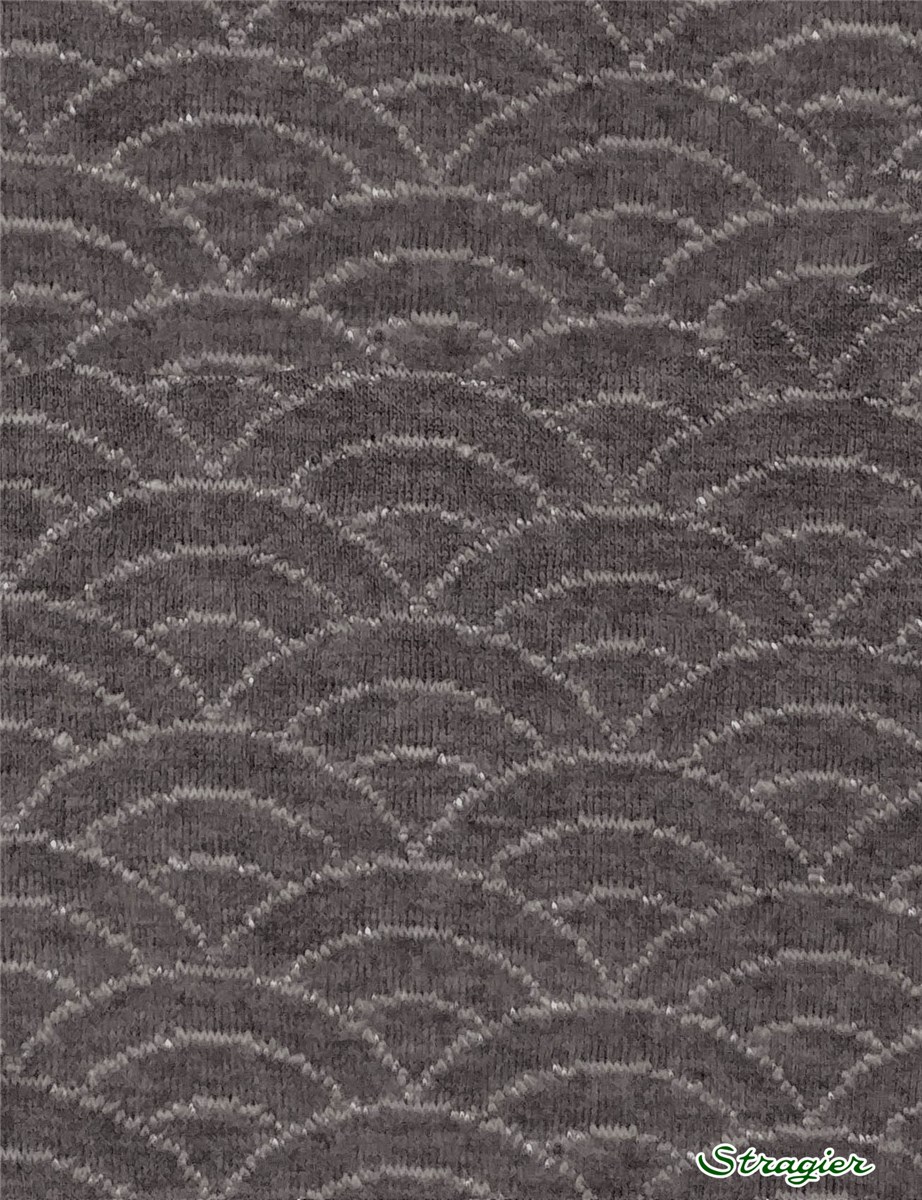 Jersey Matelassé pur Coton BIO - Seigaiha - Graphite-Argent 
