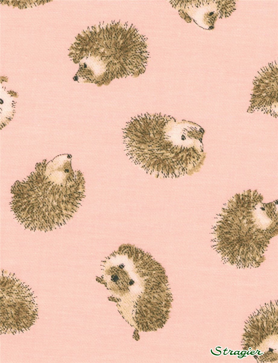 Twill léger Coton BIO - Herisson - Rose Perle 
