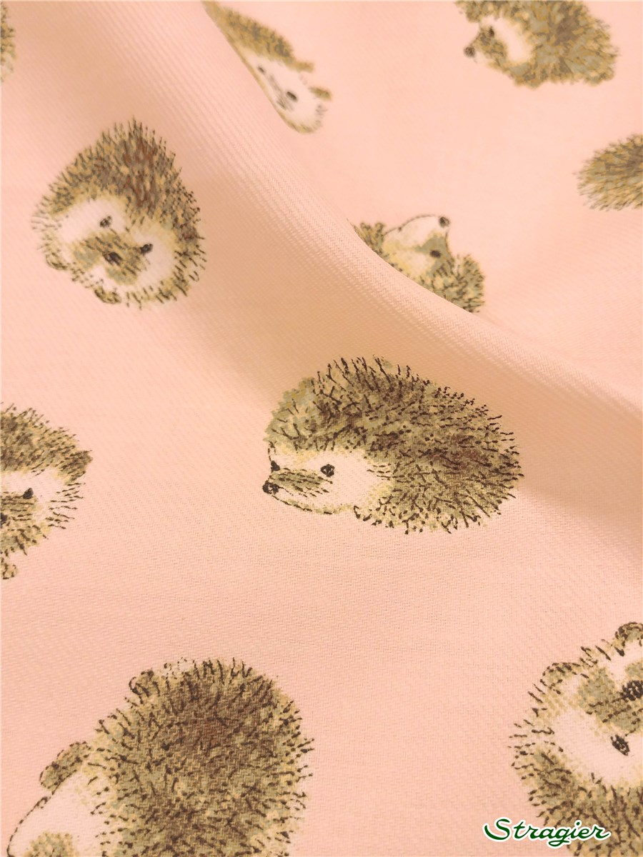 Twill léger Coton BIO - Herisson - Rose Perle