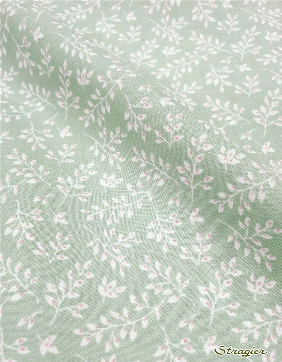 Twill léger Coton BIO - Brindille - Menthe givrée