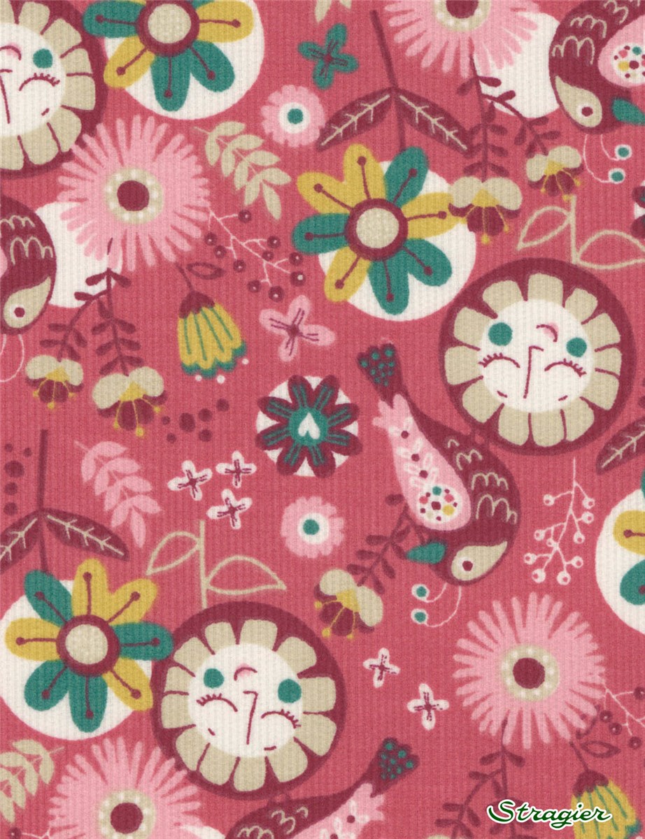 Velours milleraies - Aurore - Rose Genevrier 