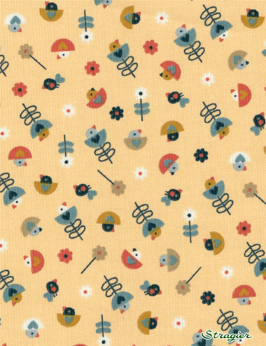 Velours milleraies - Lucy - Moutarde-Galet 