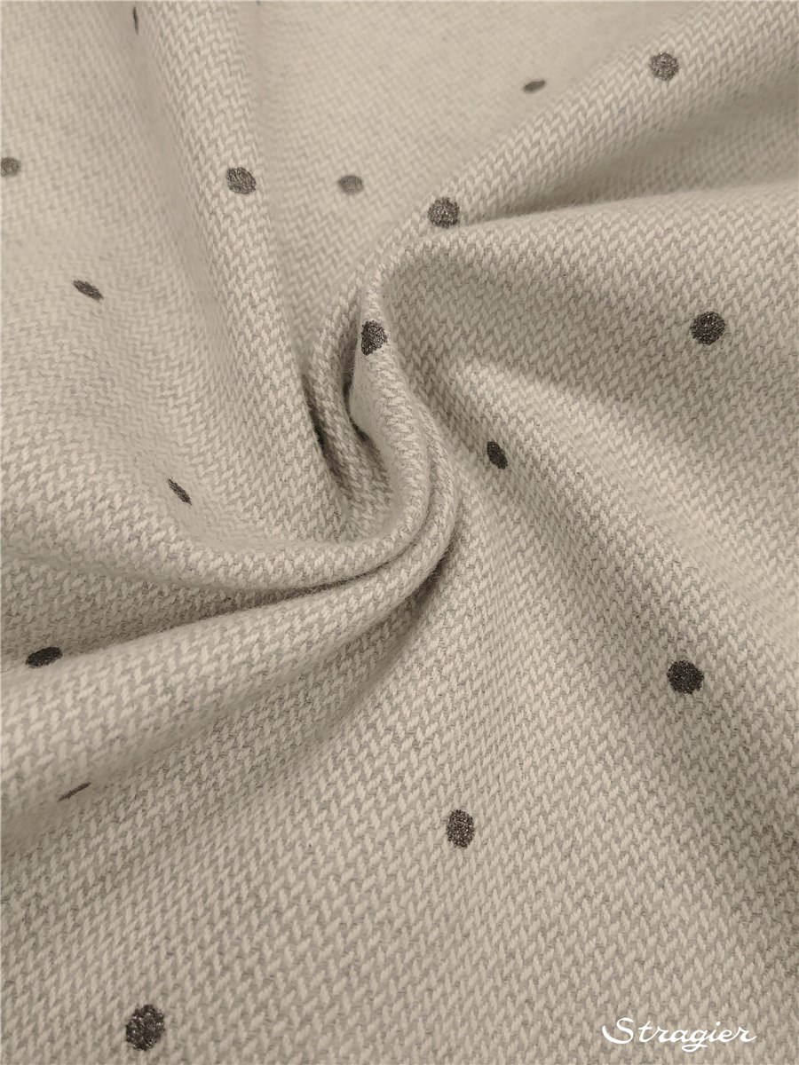 Coton gratté - Pois 4mm - Gris Perle-Argent métalisé 