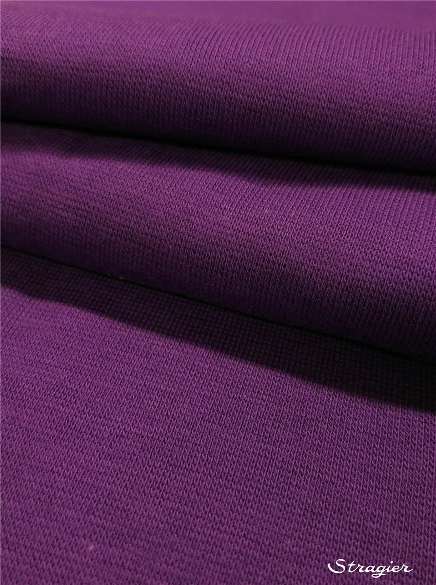 Pure Organic Cotton Knitted Ribbing - Plain - Violette