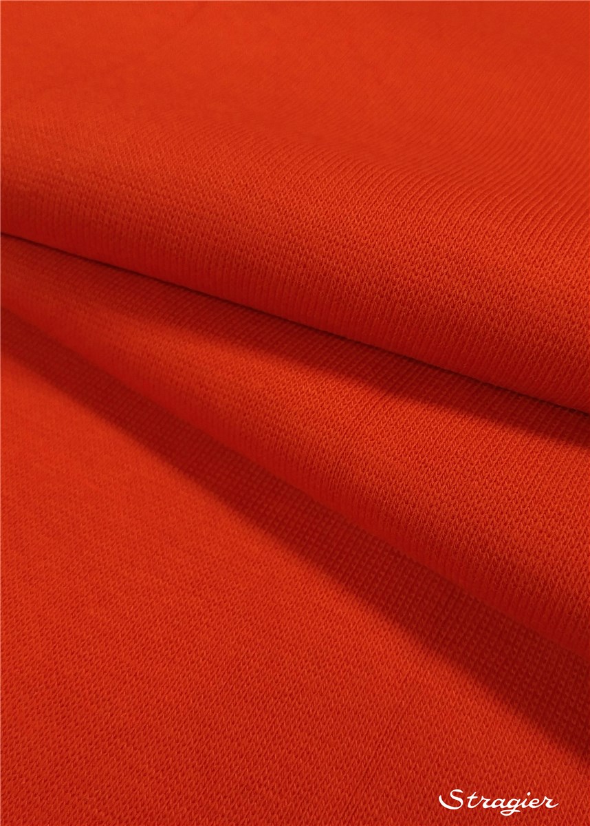 Bord Côte en Coton BIO - Uni - Rouge 