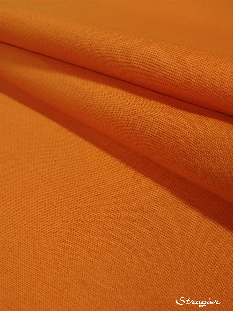 Pure Organic Cotton Knitted Ribbing - Plain - Orange bruni