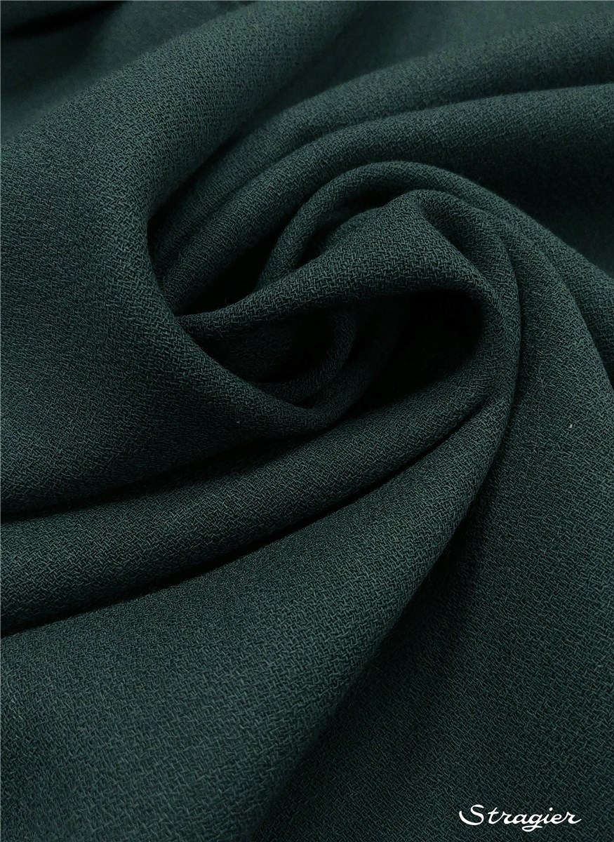 Crêpe pure Laine - Uni - Vert Canard foncé