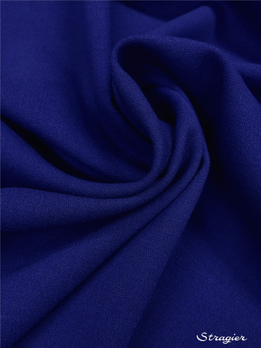 Crêpe pure Laine - uni - Bleu Roi