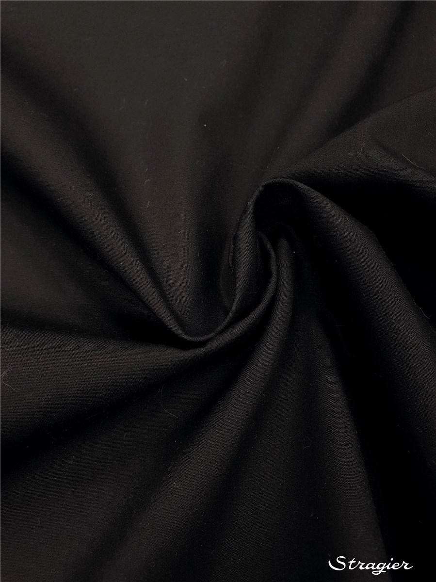Poplin 59 threads/cm - Plain - Noir