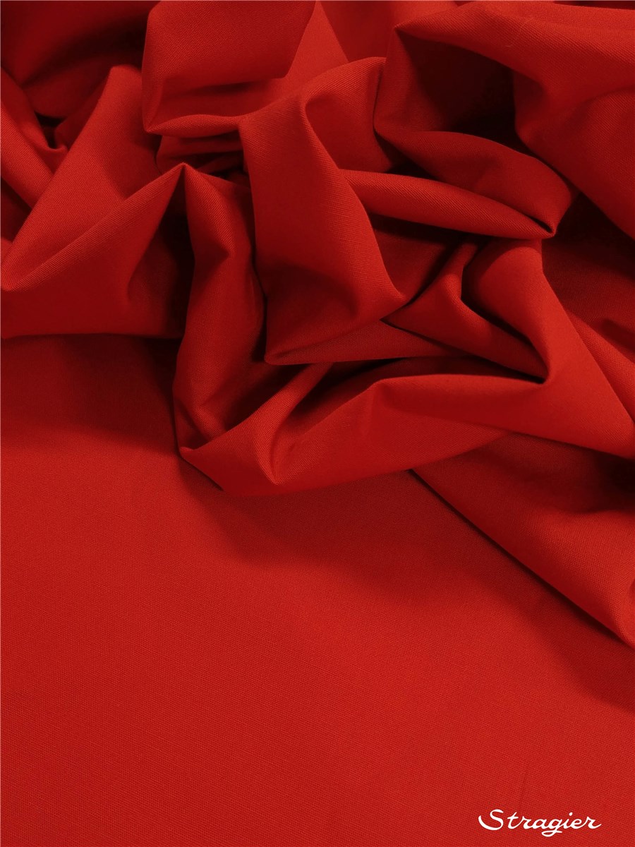 Poplin 59 threads/cm - Plain - Rouge Carmin
