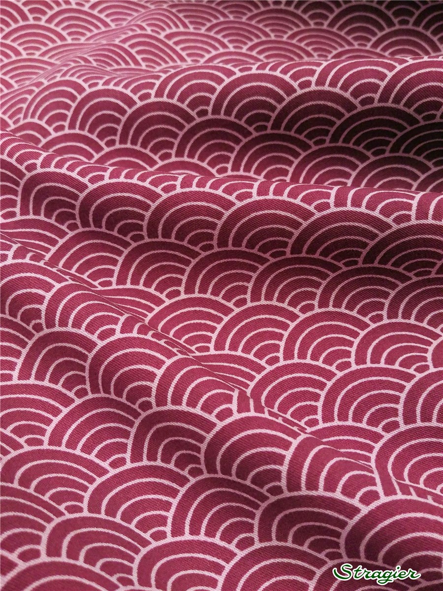 Twill Viscose Soft - Seigaiha - Framboise 