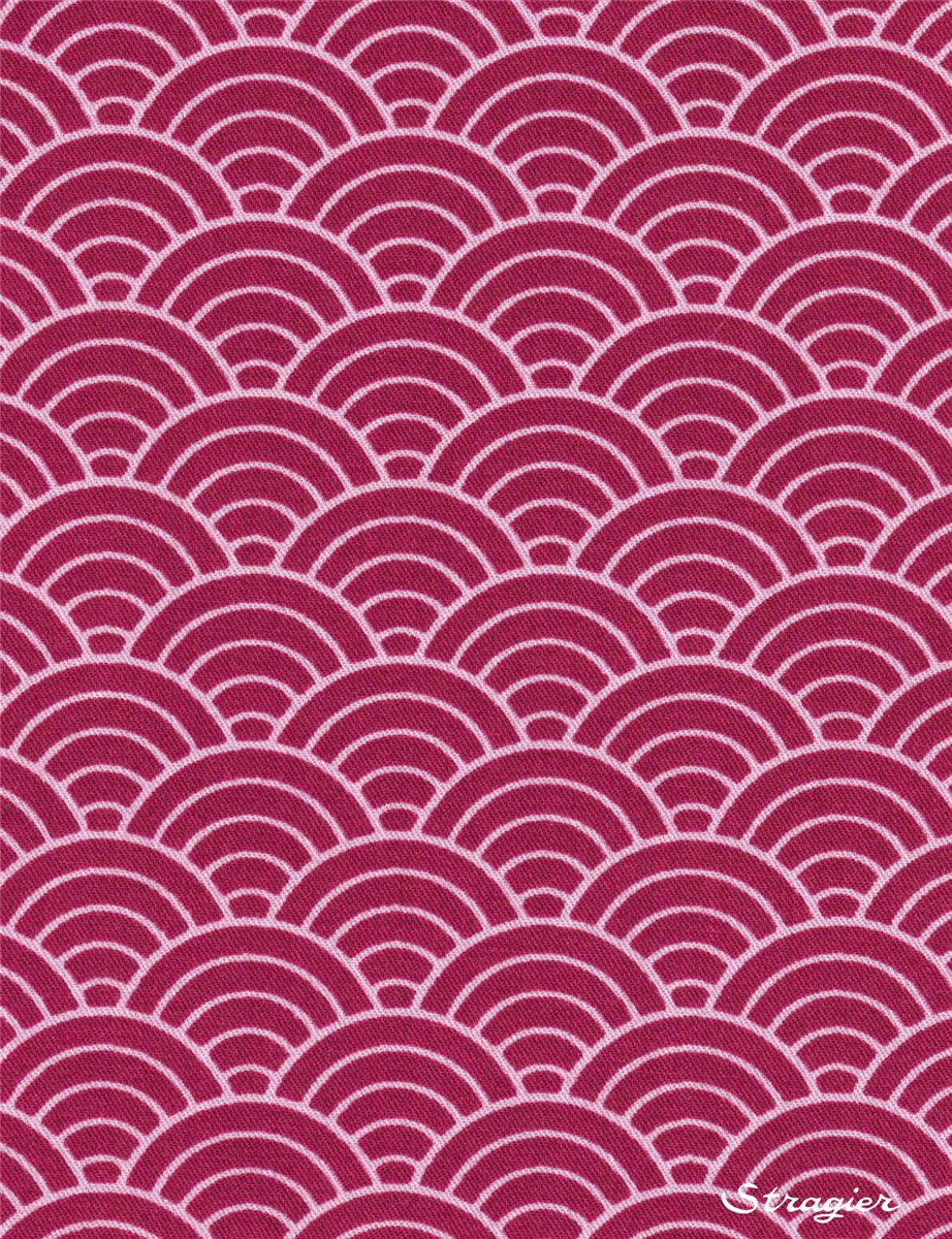 Viscose Twill - soft - Seigaiha - Framboise