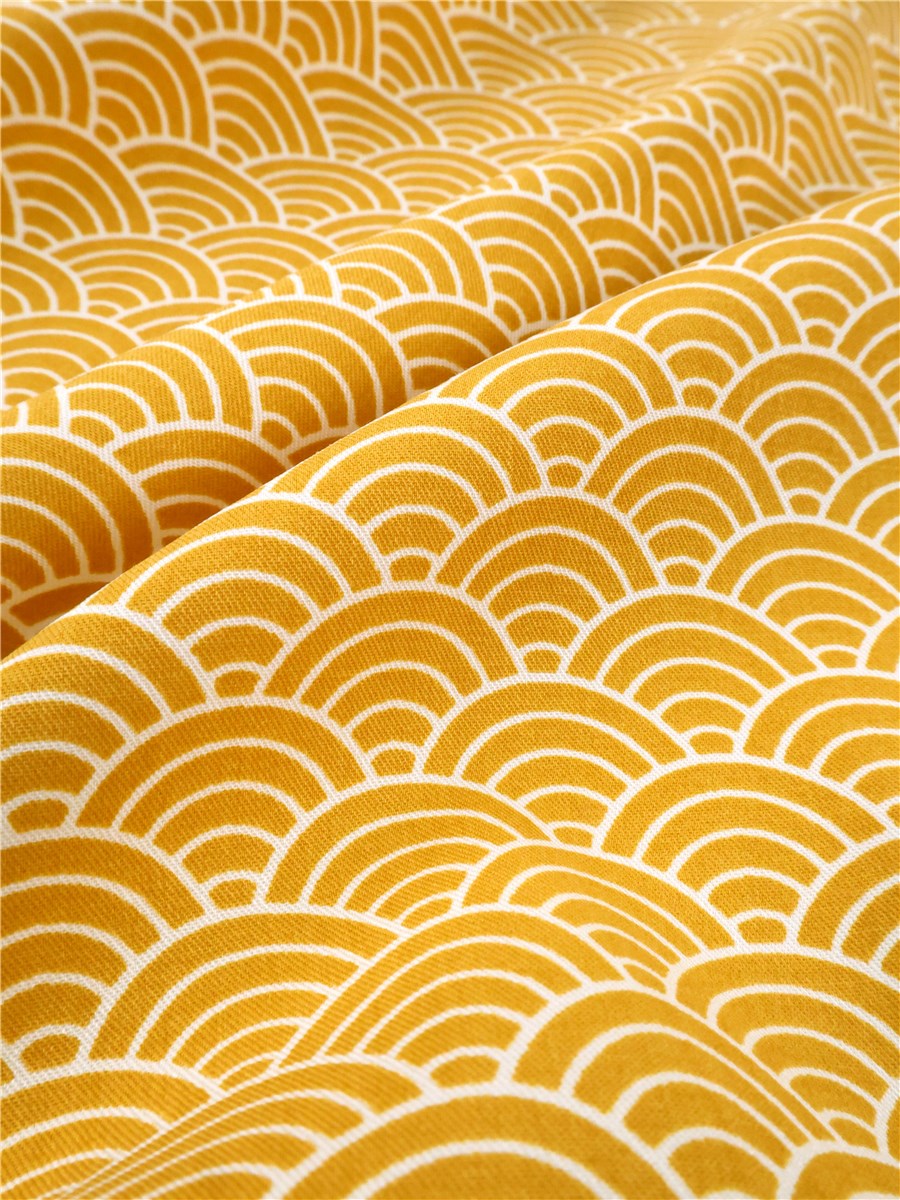 Viscose Twill - soft - Seigaiha - Moutarde