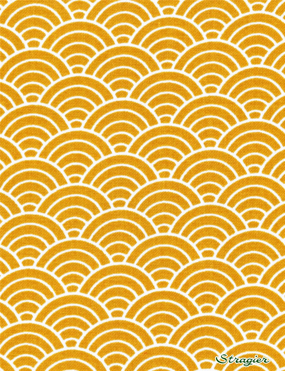 Viscose Twill - soft - Seigaiha - Moutarde