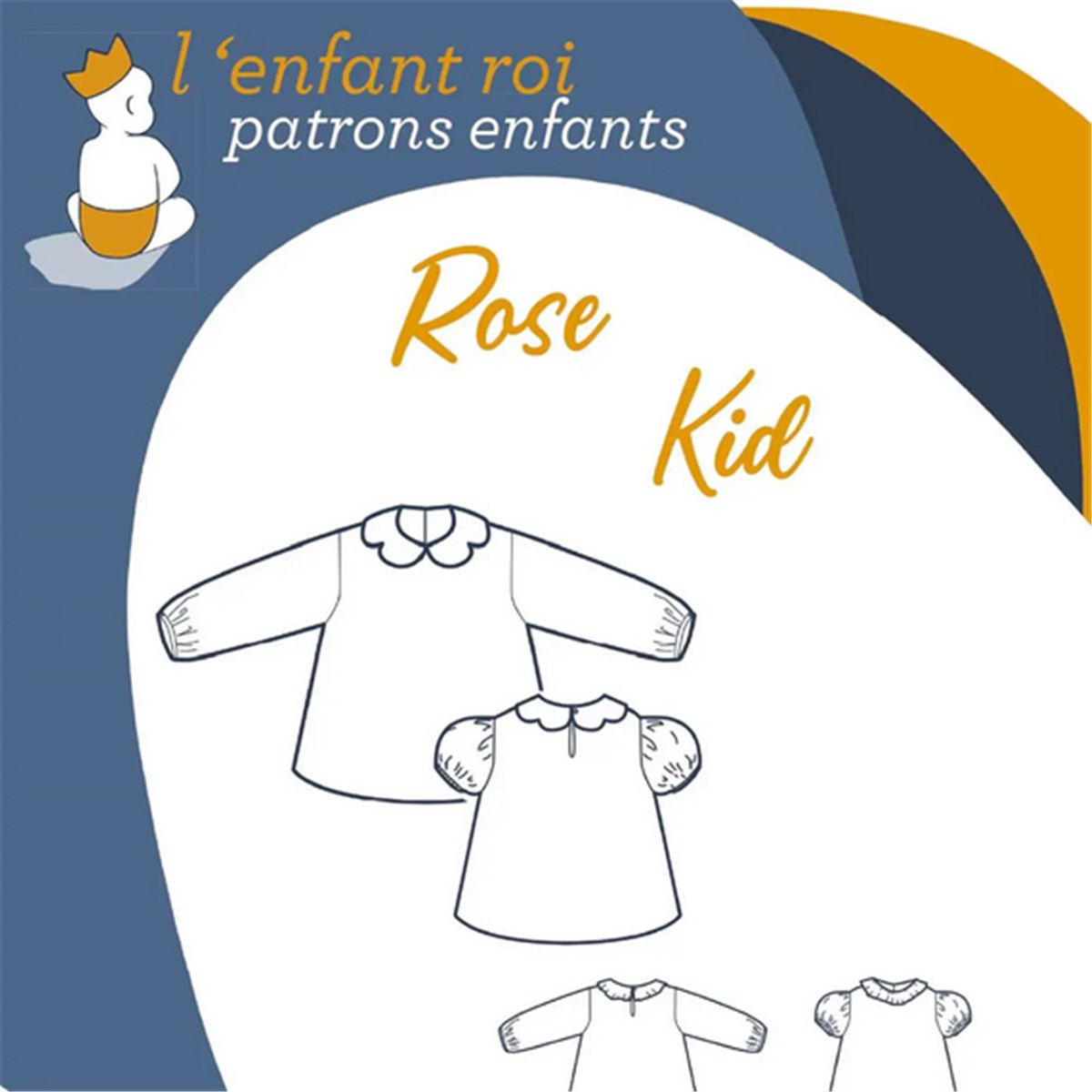 Patron l'Enfant Roi - Rose 2 -  - 2 à 10 ans 