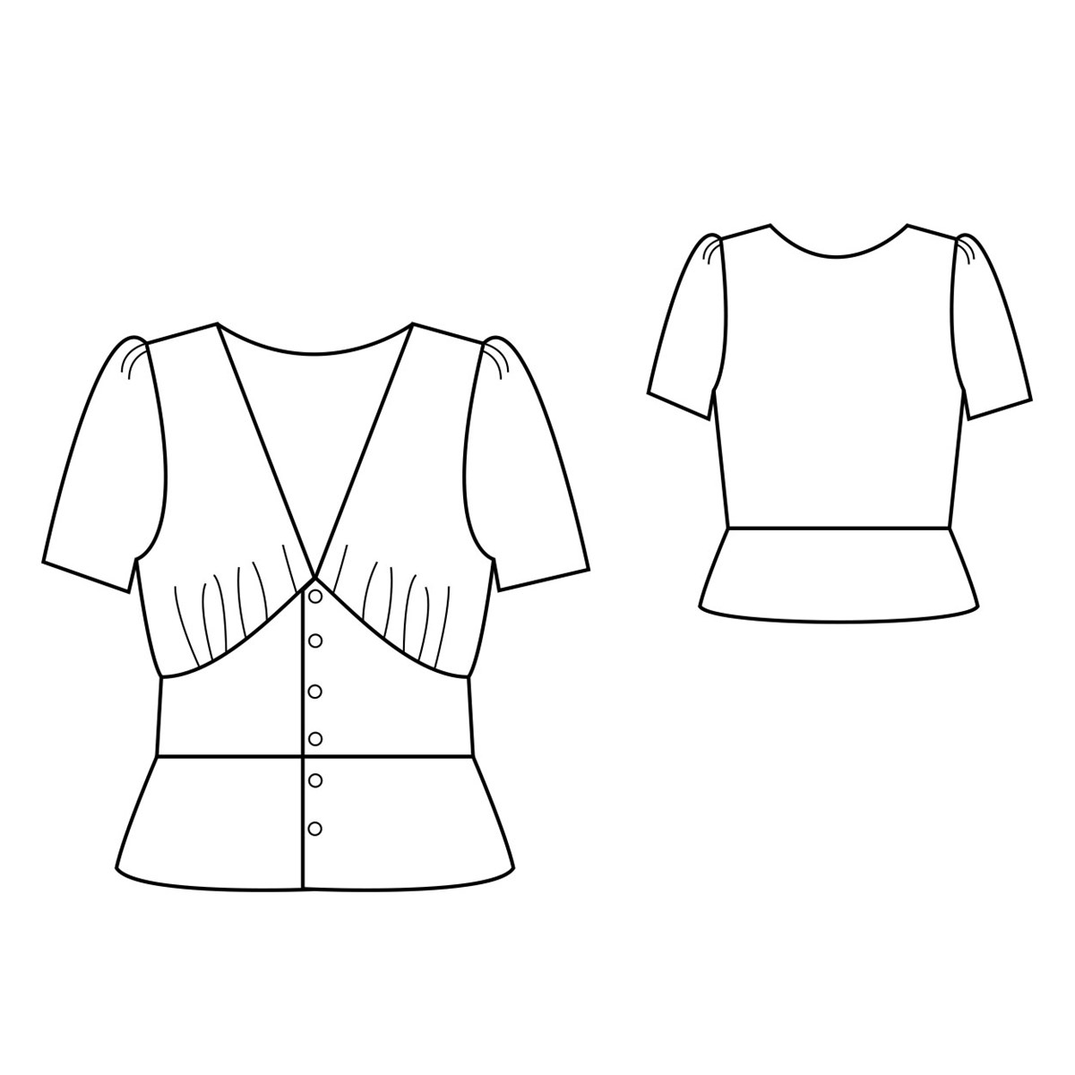 Patron République du Chiffon - Blouse Jeanne - - EU 34-46