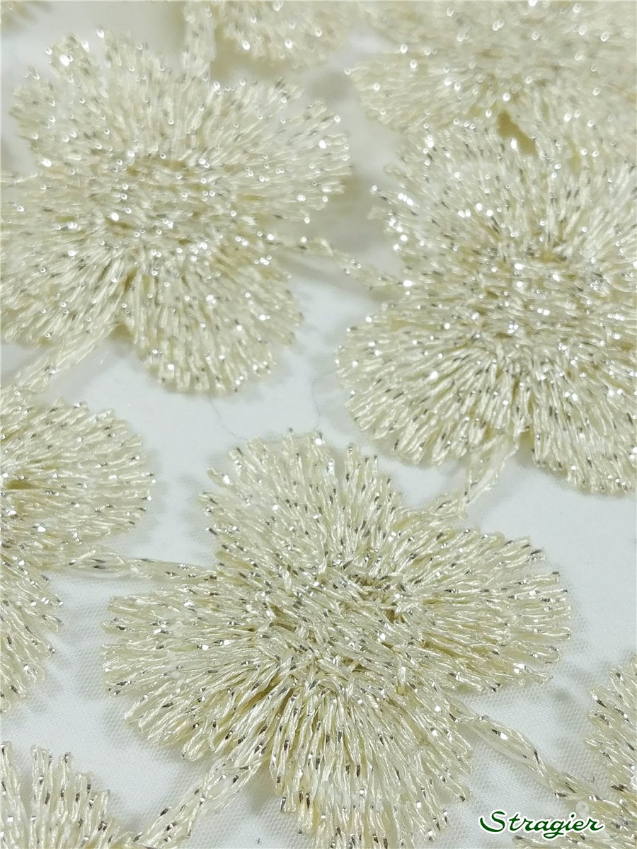 Guipure Lace - Sarcelle - Or clair