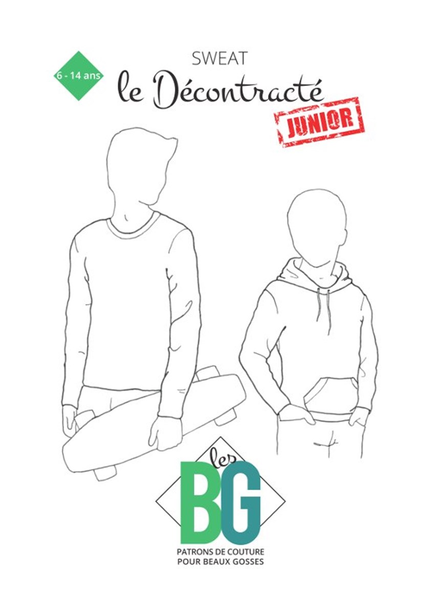 Patron "les BG" - Sweat Le Décontracté Junior -  - 6 ans à 14 ans 
