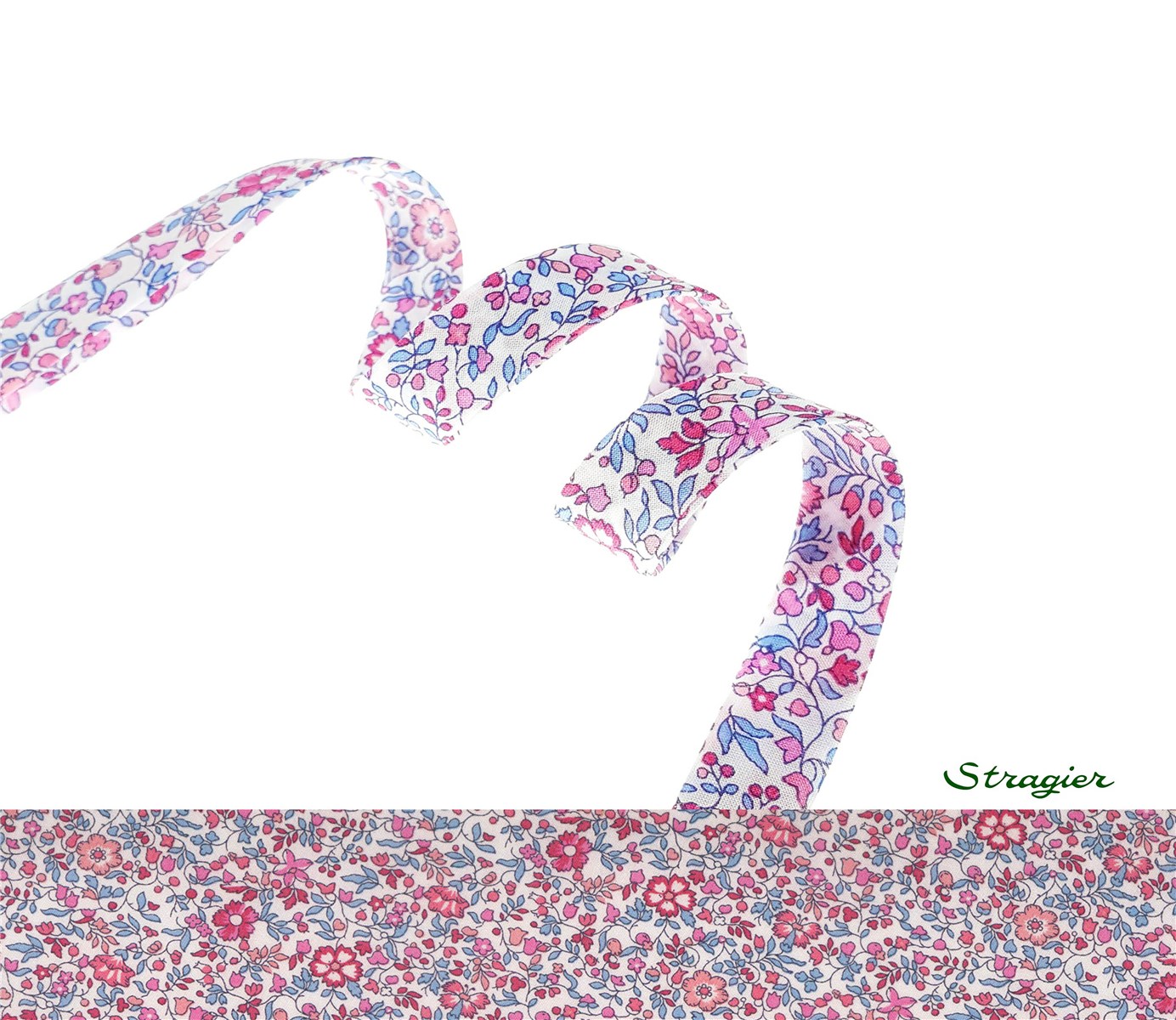 Liberty Bias Binding - 8021 Katie and Millie - Fuchsia - 10 mm
