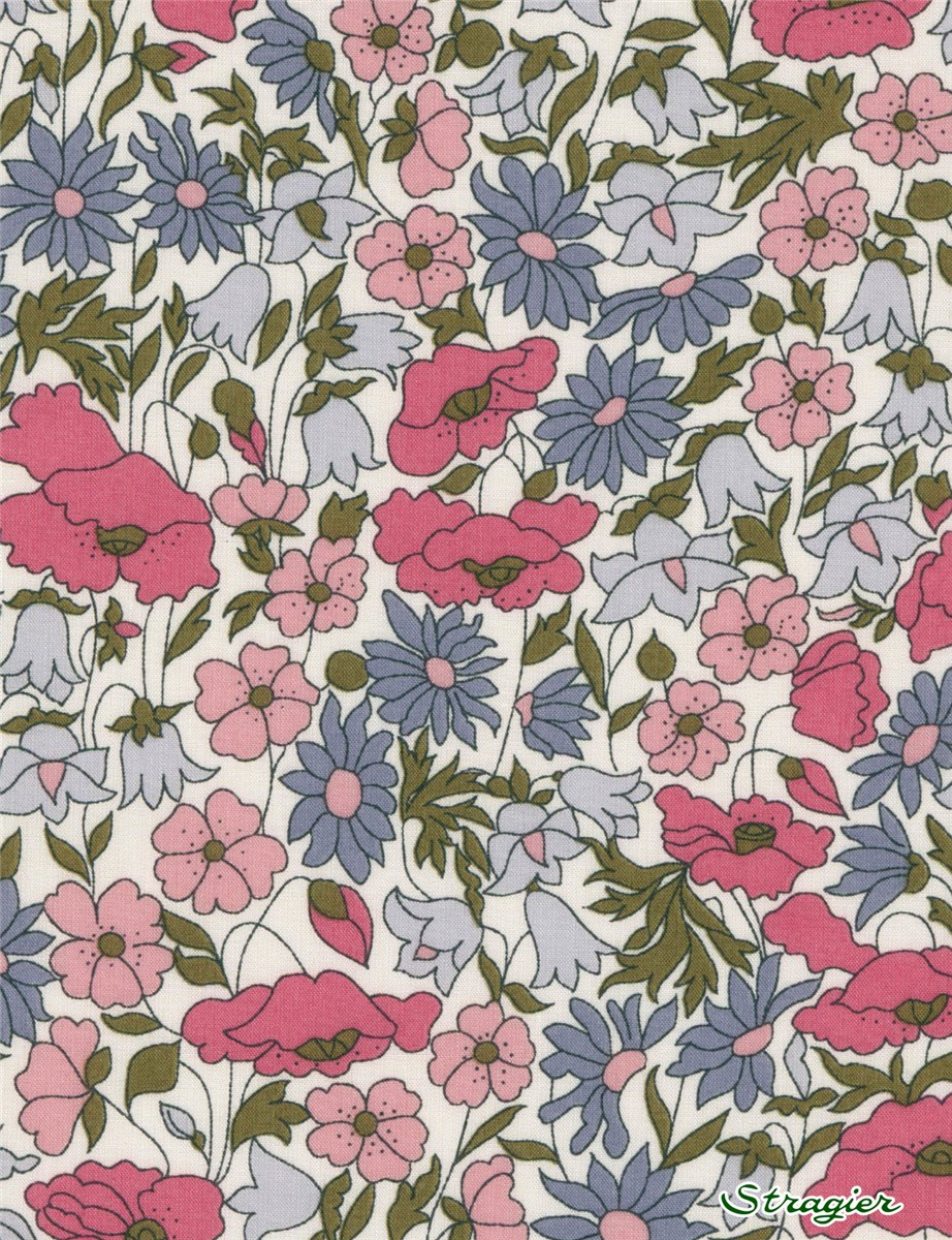 Liberty Tana Lawn - 4095 Poppy and Daisy - Hortensias