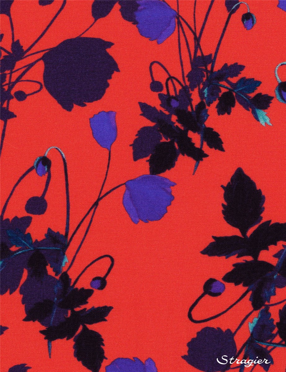 Liberty Viscose Supersoft - Poppy Dream - Rubis 