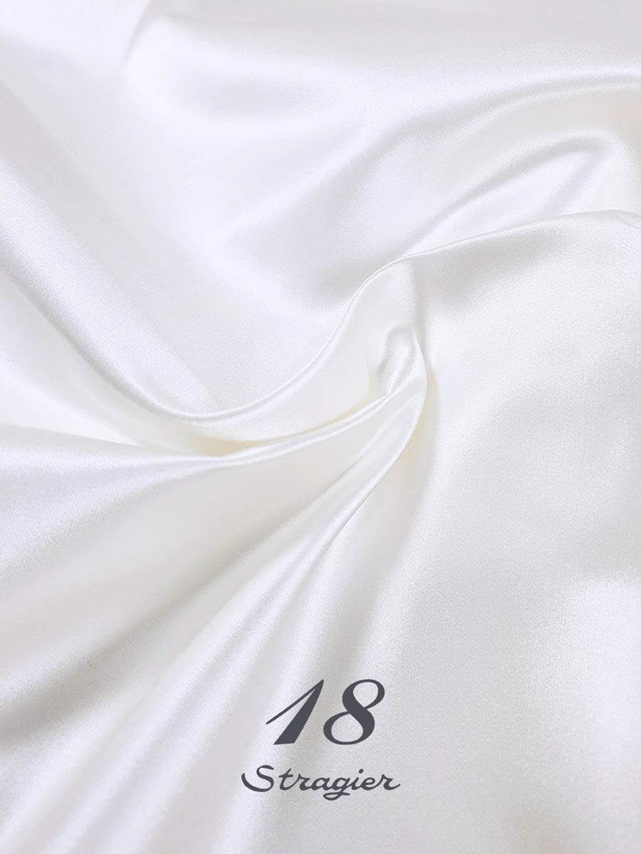Satin Duchesse 100% Soie (8 fils) - uni - Ivoire clair Stragier