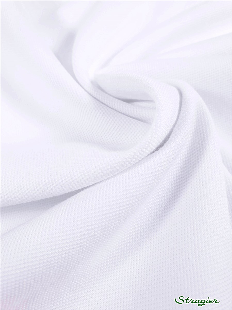 Maille piquée pur coton - Uni - Blanc 