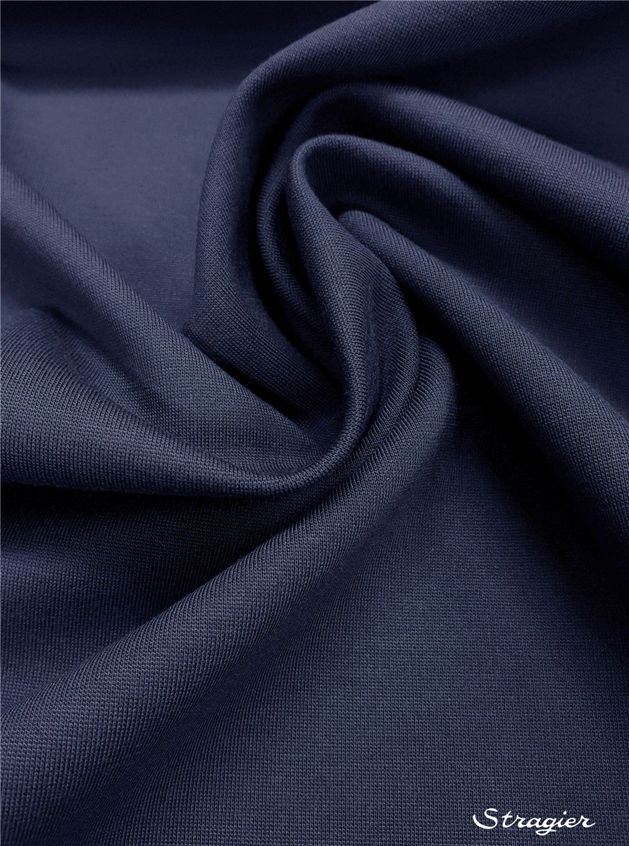 Maille Milano Stretch - uni - Bleu Orage