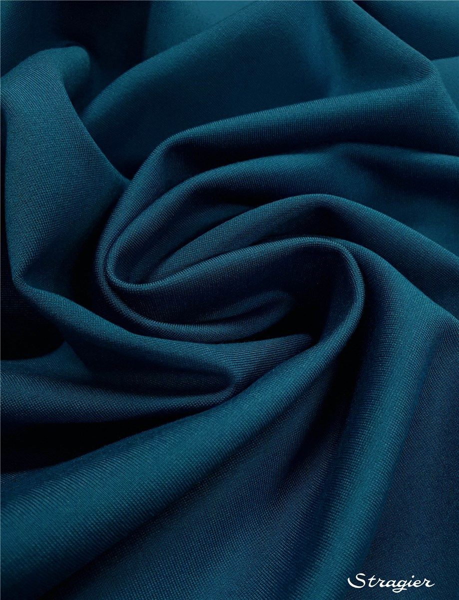 Maille Milano Stretch - uni - Bleu Canard
