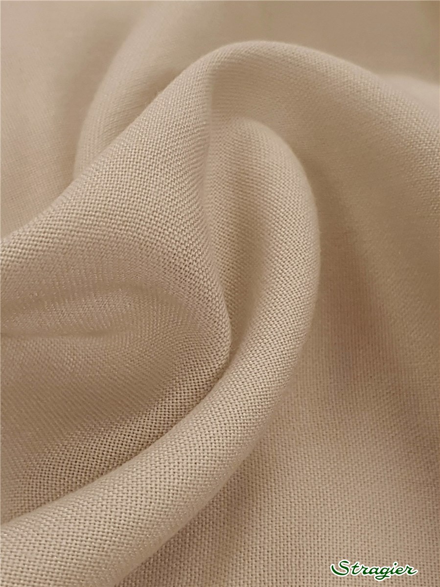 Wool & Viscose Poplin - smooth - uni - Mastic