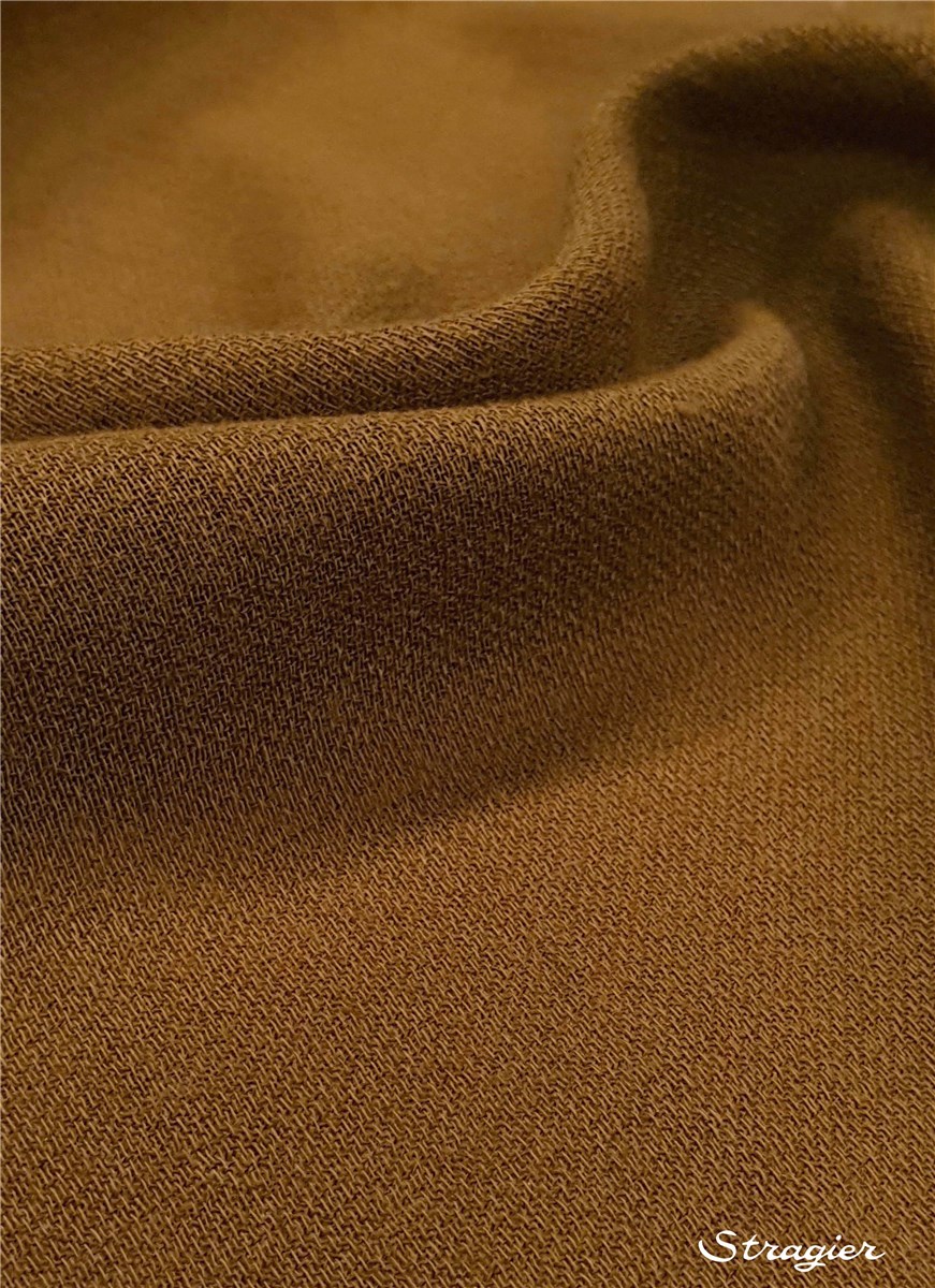Wool &amp; Cotton Muslin - uni - Kaki bronze
