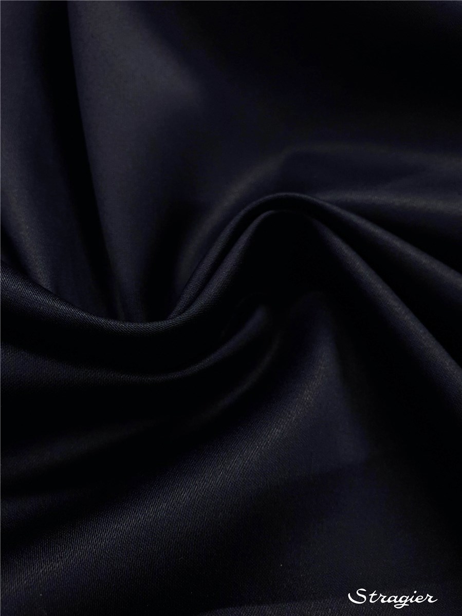 Cotton Satin - Stretch - uni - Marine