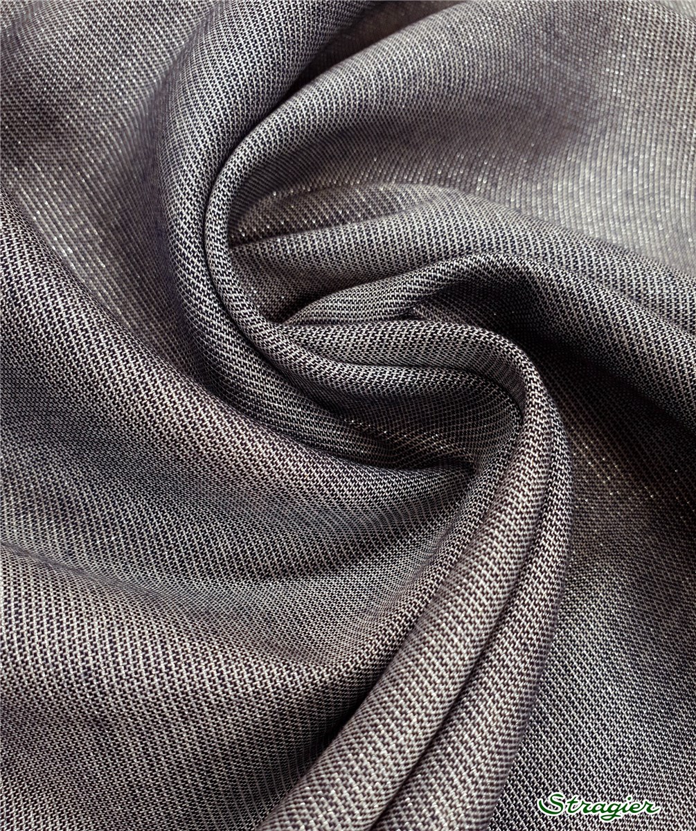 Soft Twill Viscose & Lurex - uni - Indigo-Argent