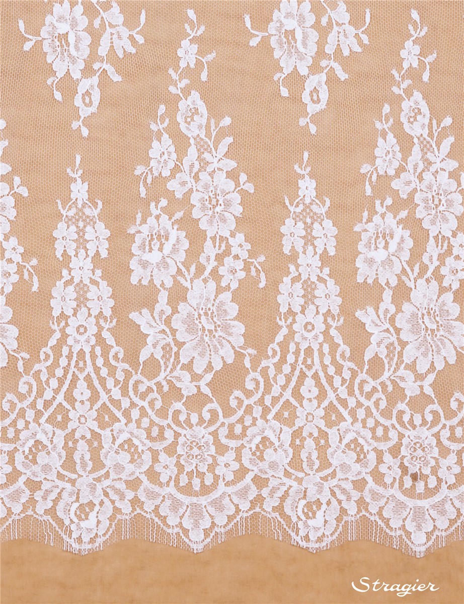 Dentelle de Calais - Hermione - Blanc Optique Stragier - 90 cm