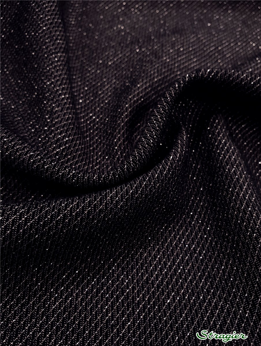Cotton &amp; Lurex - light &amp; smooth - uni - Marine-Argent