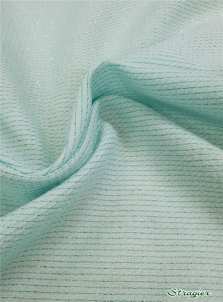 Cotton &amp; Lurex - light &amp; smooth - uni - Aqua-Turquoise Lurex