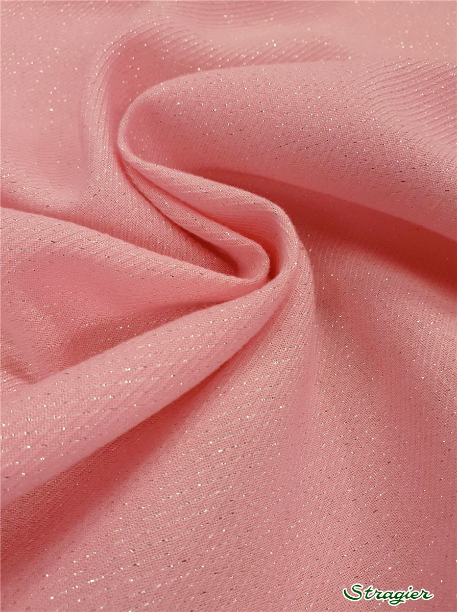 Cotton &amp; Lurex - light &amp; smooth - uni - Rose-Argent