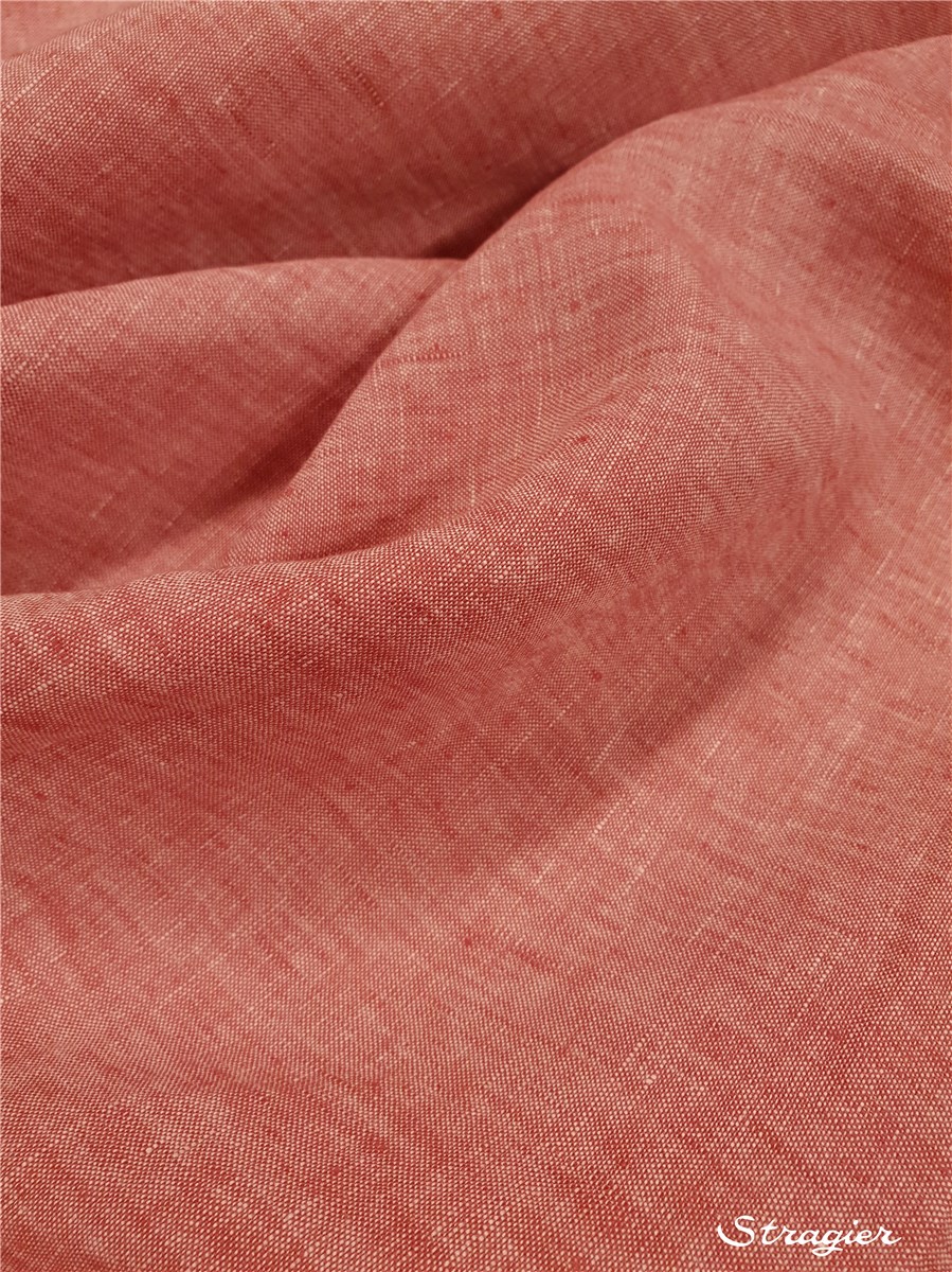 Toile de Lin souple Caviar - Uni - Rouge adouci