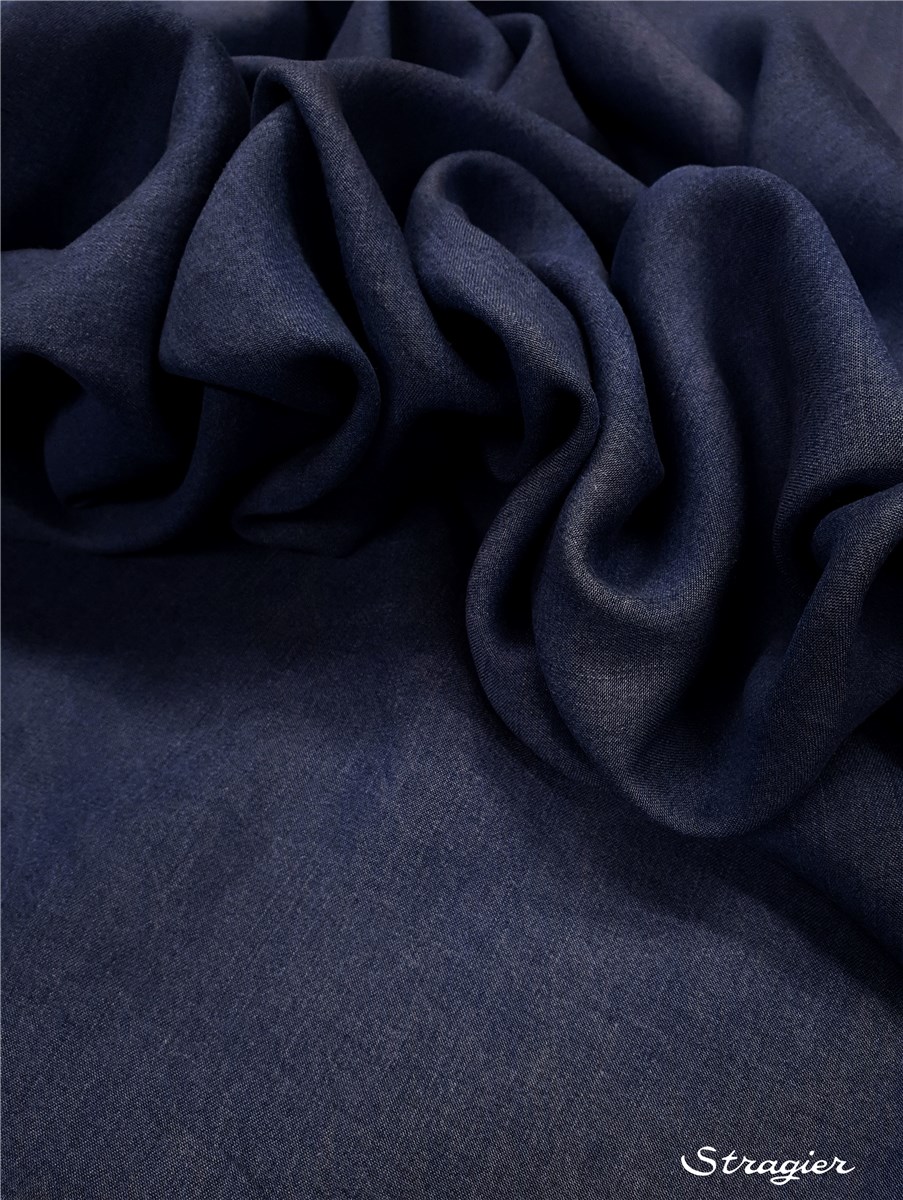 Jeans Tencel - léger et souple - uni - Indigo