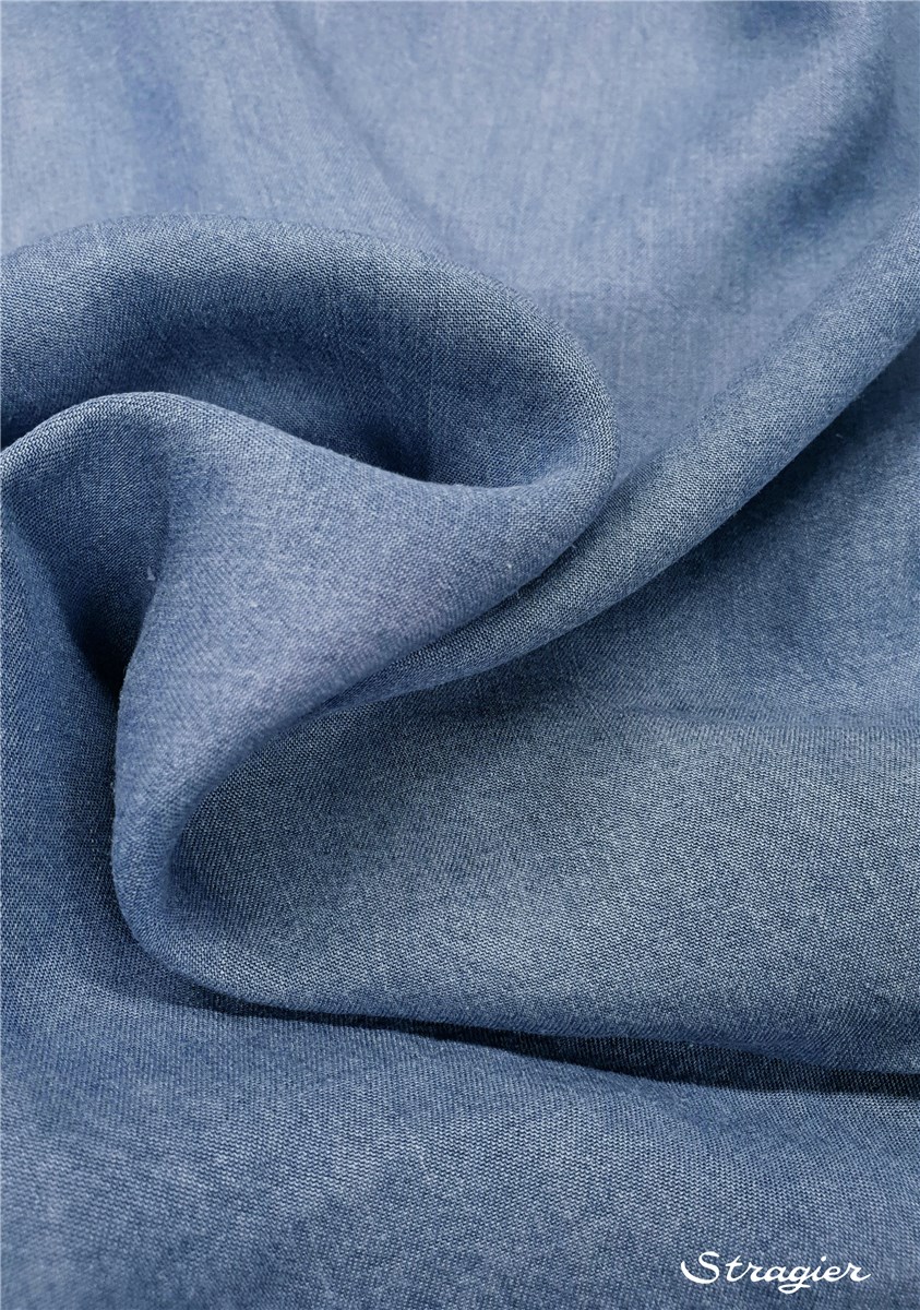 Jeans Tencel - léger et souple - uni - Bleu