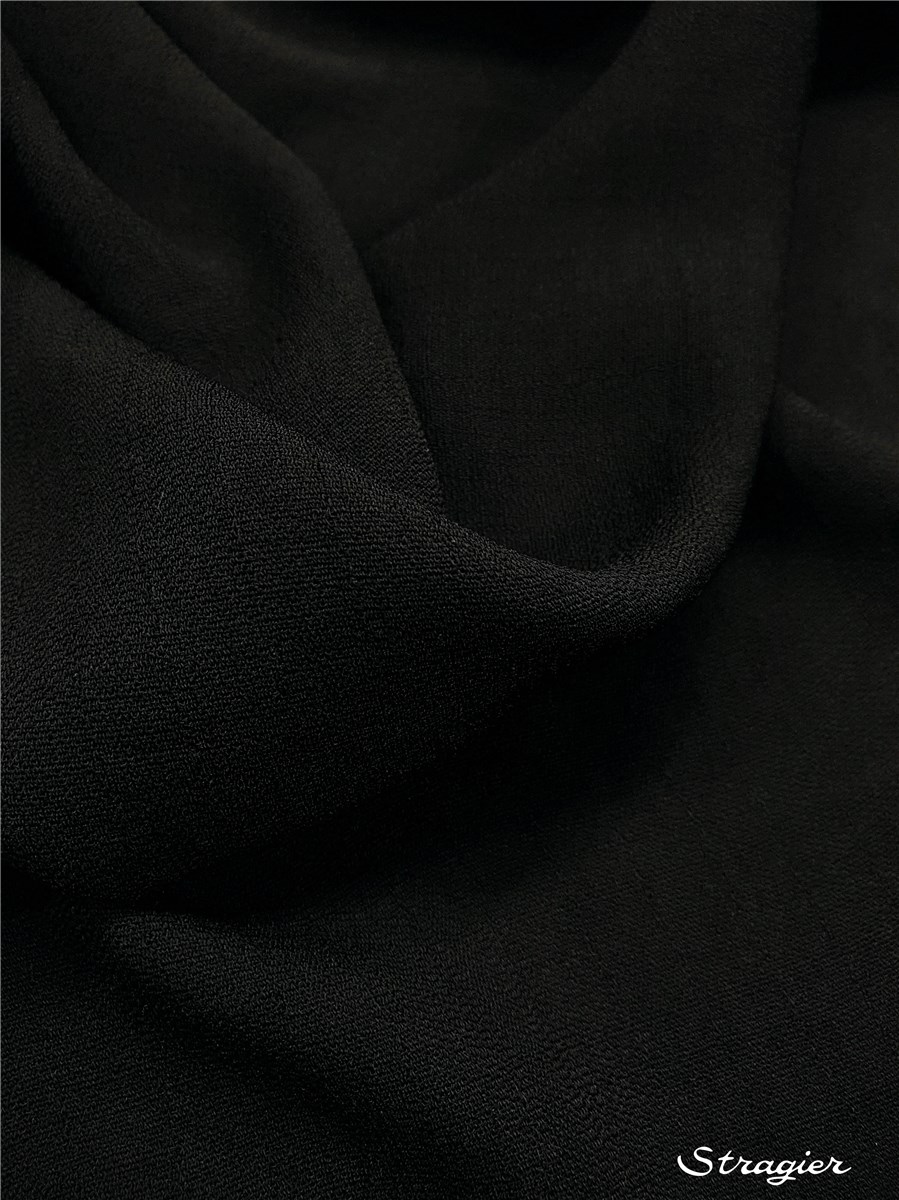 Polyester Batiste - smooth - uni - Noir