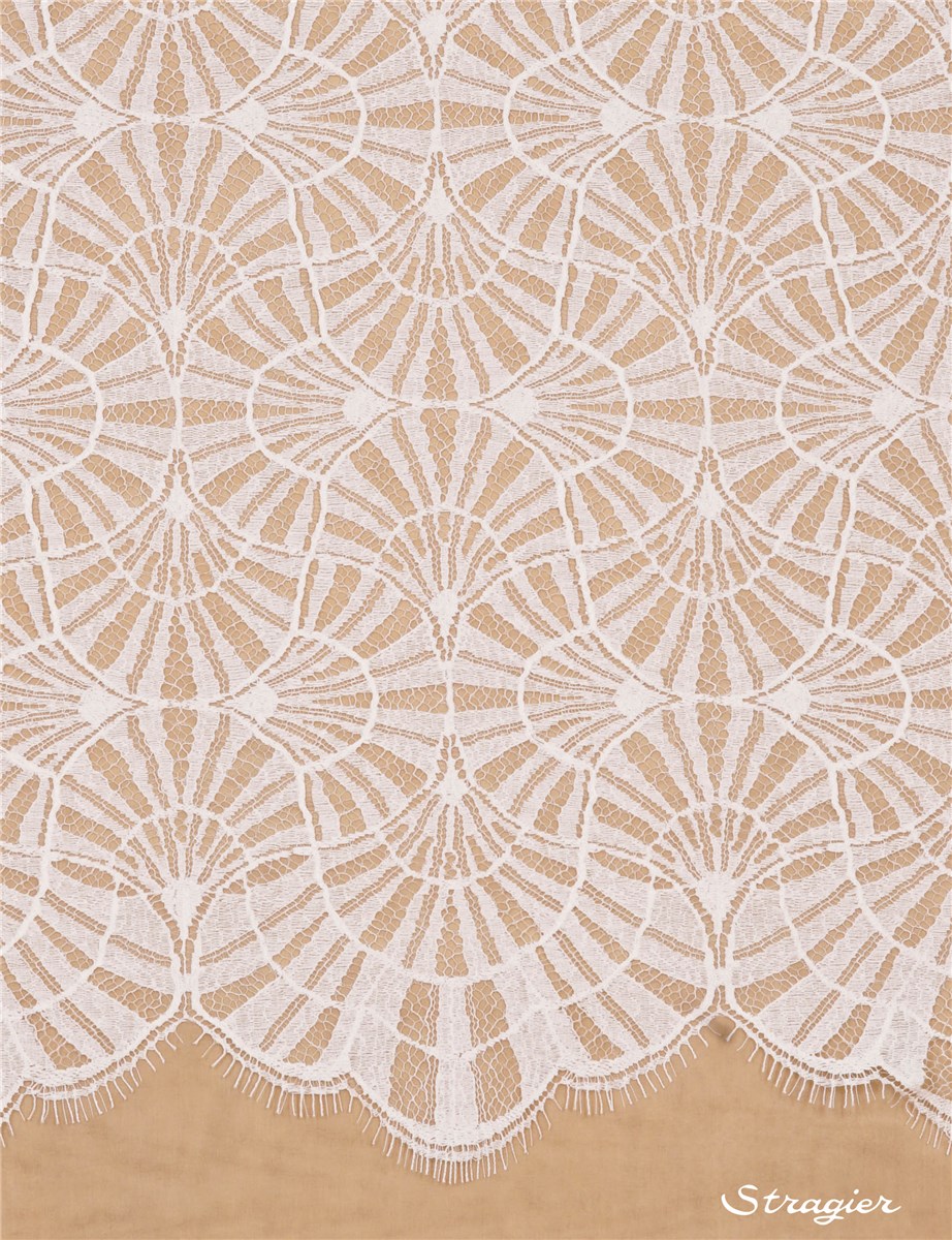 Dentelle de Calais - Art Déco - Ivoire clair Stragier - 90 cm