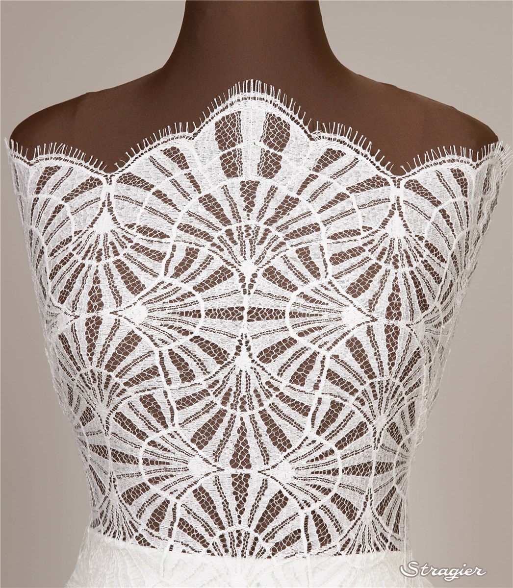 Dentelle de Calais - Art Déco - Ivoire clair Stragier - 90 cm