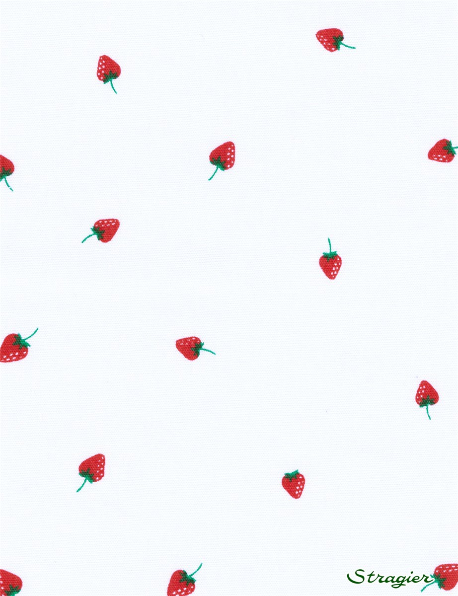 Popeline pur Coton - Fraises - 115 