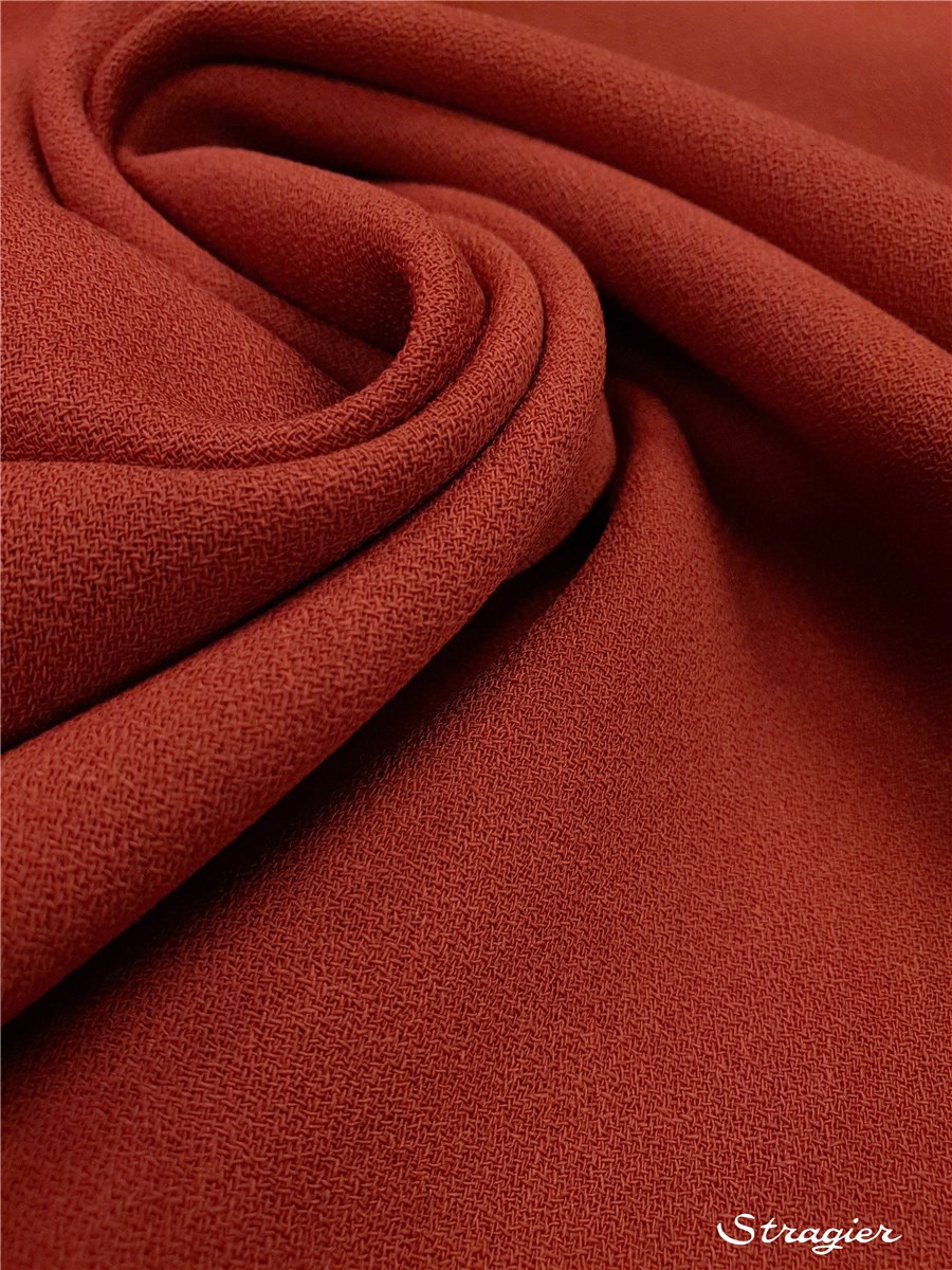 Crêpe pure Laine - Uni - Cochenille